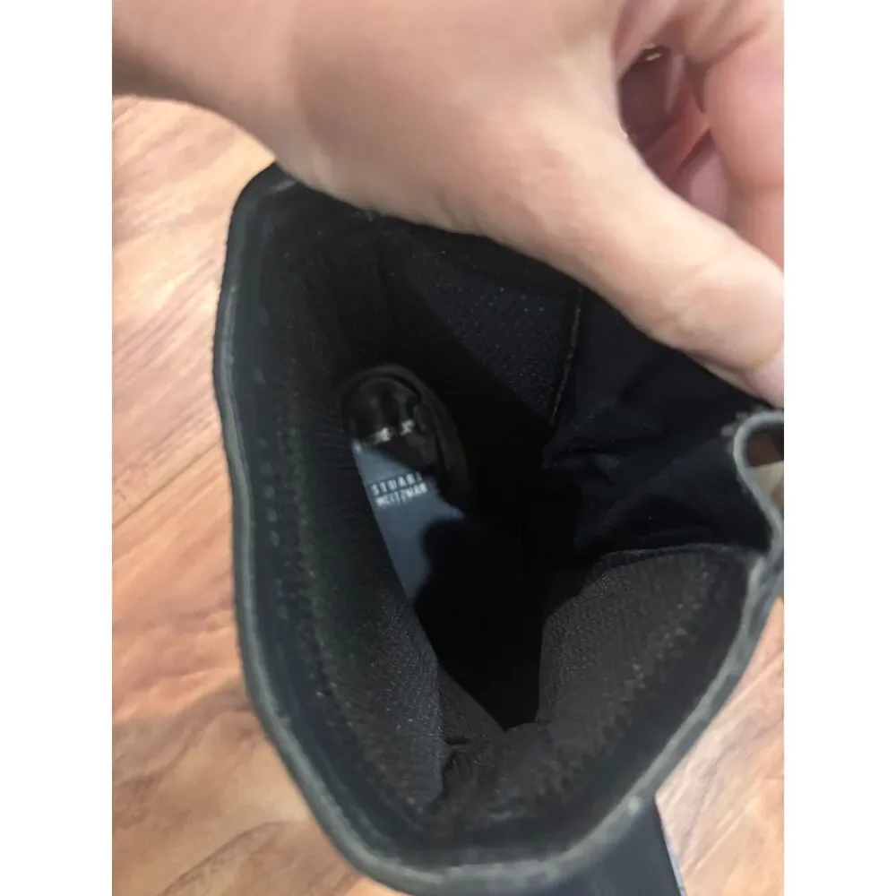 Stuart Weitzman Windy Gore-Tex Booties Black Square Toe Block Heel 9